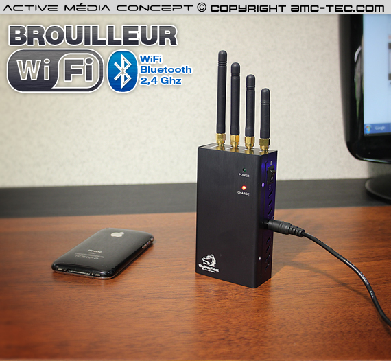 BRV-WIFI-2W - Brouilleur portable ventilé WiFi Bluetooth Caméra sans-fil 2  Watts autonome