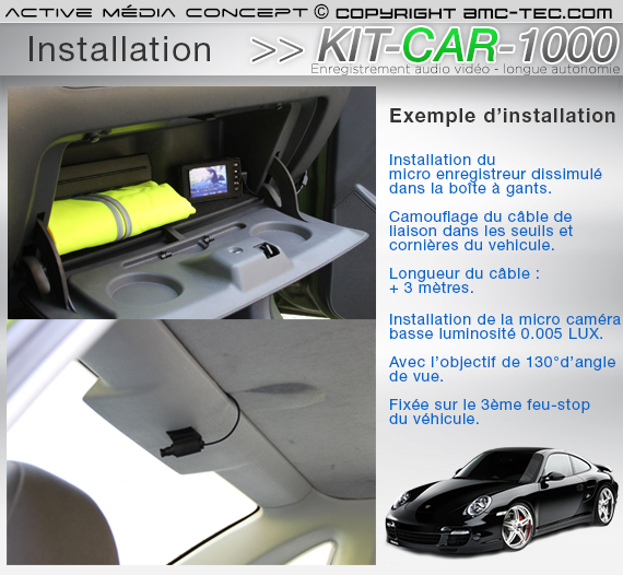 KIT-CAR-1000 - Kit vidéosurveillance antivandalisme vehicule longue  autonomie