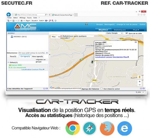 Tracker GPS temps réel aimanté longue autonomie waterproof pour véhicule  avec localisation sur smartphone