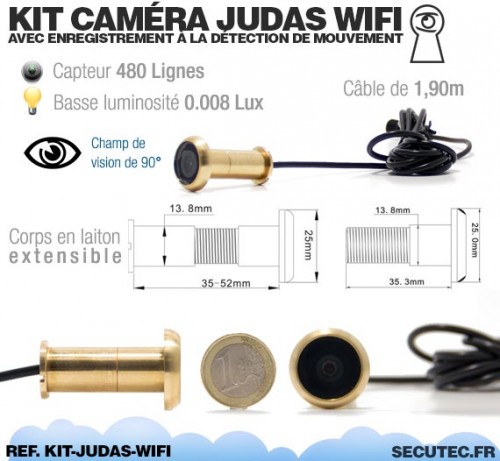 Caméra judas numérique avec détecteur de mouvement