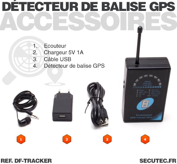 DF-TRACKER - Detecteur portable de traceur GPS GSM GPRS 2G 3G 4G 5G