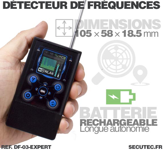 Détecteur de fréquences radio de 50MHz à 12GHz : GSM 2G 3G 4G LTE, WiFi,  Bluetooth, Wi-Max, DECT