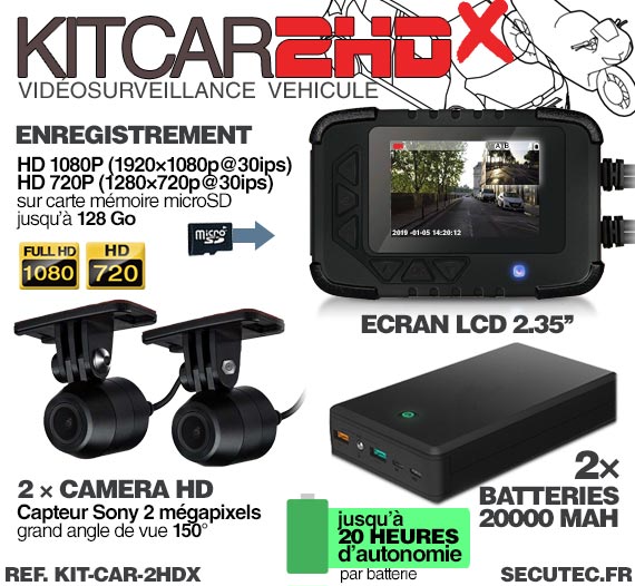 KIT VIDÉOSURVEILLANCE ANTI VANDALISME VÉHICULE / DASHCAM [EXPLICATION]  [SECUTEC.FR] 