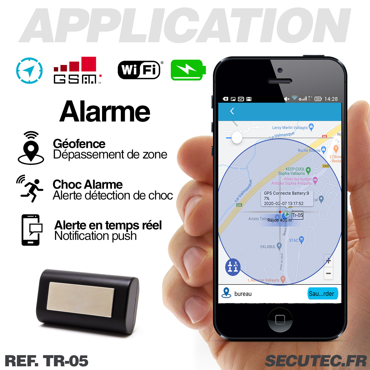 TR-05 - Mini balise GPS GSM WIFI longue autonomie waterproof sans abonnement  ecoute a distance