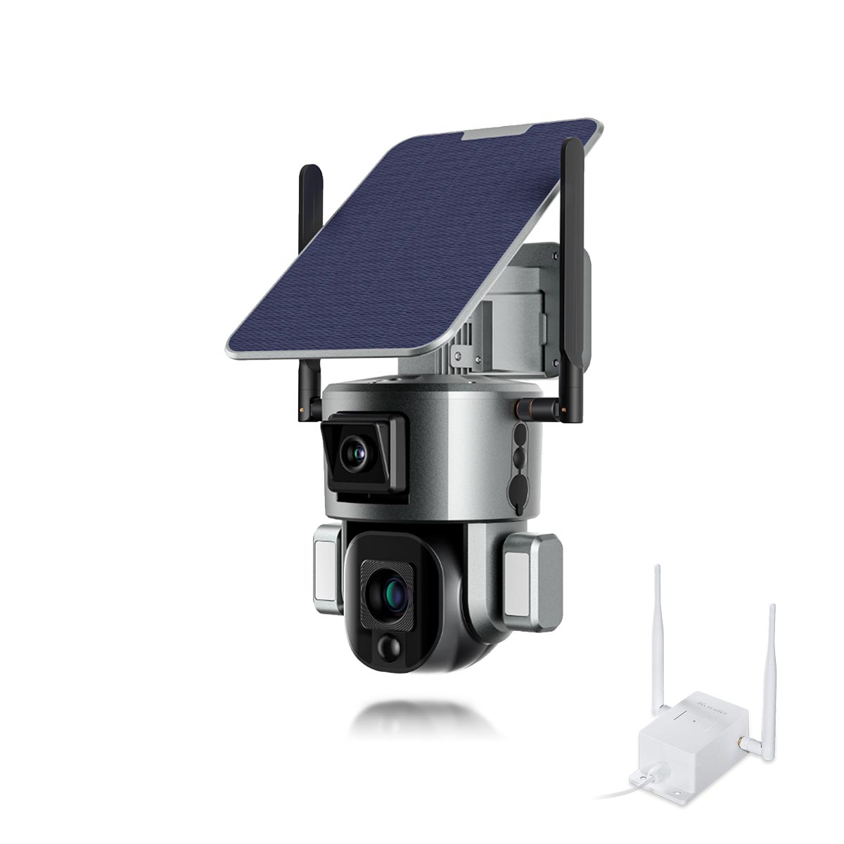Kit caméra 4G PTZ solaire autonome 24h waterproof extérieure UHD